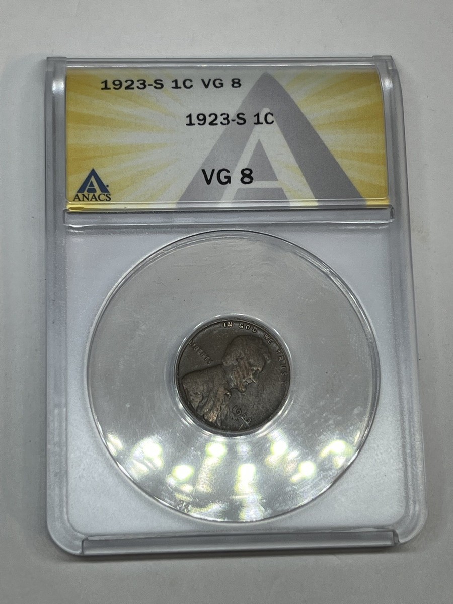 *uco* 様 1923 S 1C San Francisco Mint Lincoln Wheat Penny - Coin Graded