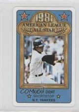 1981 Perma-Graphics/Topps Credit Cards All-Stars Bucky Dent #150-ASA8112 0s4