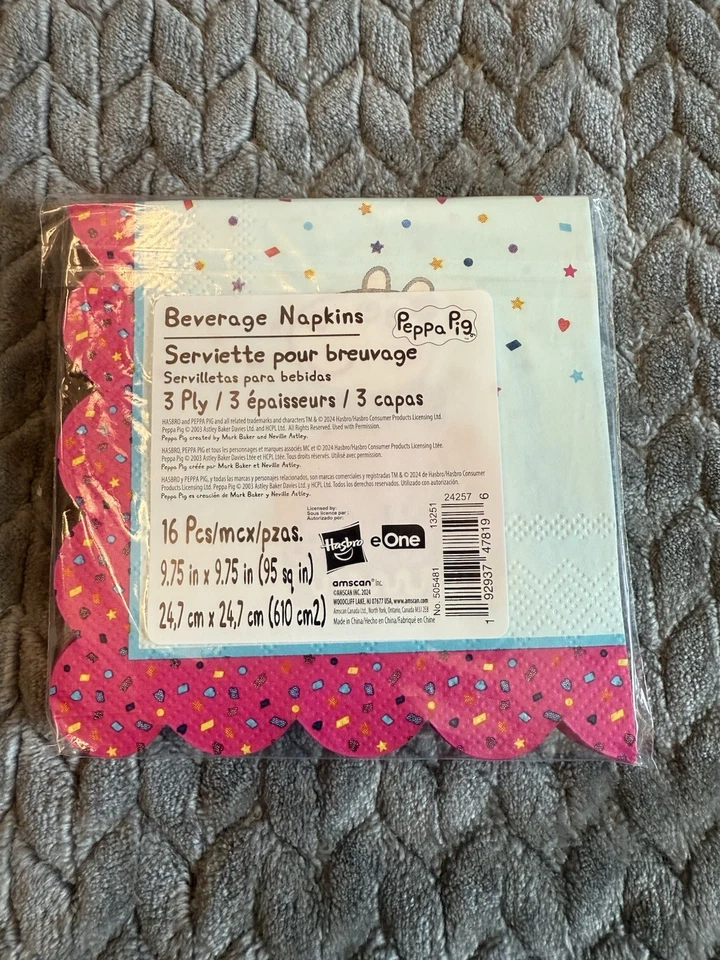 64 Servilletas de Bebidas Peppa Pig Suministros de Fiesta de Cumpleaños Decoraciones para Niños Foto 3 de 3