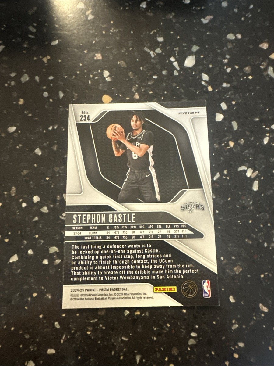 2024-25 PANINI PRIZM STEPHON CASTLE CRACKED ICE ROOKIE CARD #234