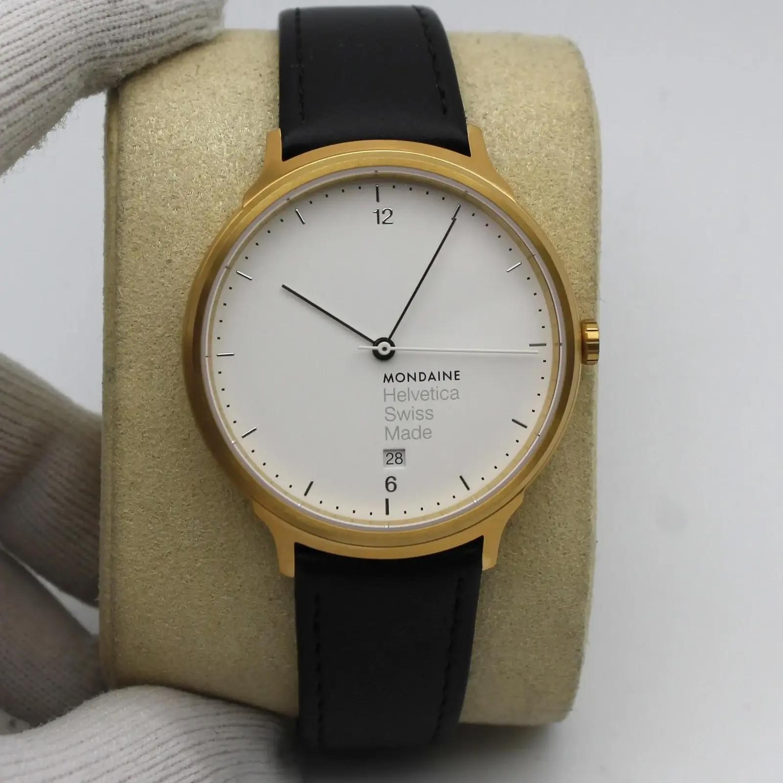 Mondaine Helvetica No1 Light Gold-Tone Steel White Dial Watch MH1.L2211.LB
