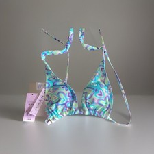 Wild Fable Women's Size XS 0-2 Blue Green Heart Print Multiway Bikini Top Swim