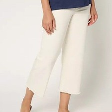 Belle by Kim Gravel Petite 12 Seed TripleLuxe Twill Wide Leg Crop Fray A680148