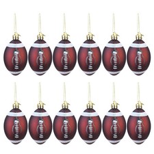 12 Pcs Ornament Football Christmas Decorations Ornaments for Tree