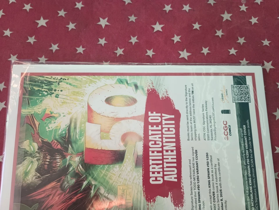 King Spawn #50 1:250 Variant B&W McFarlane Signed w/ CGC Certificate NM - Image 3 of 4