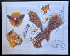 Tattoo Flash - Allen  95 - 24 Vintage Color Sheets  1-24 