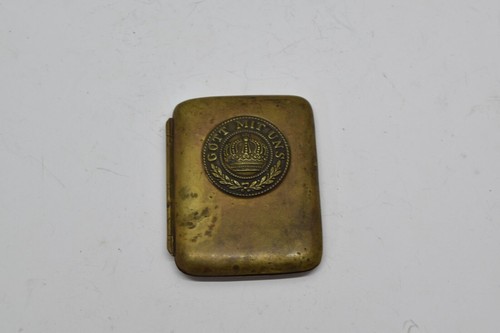Caja de cigarrillos alemana de latón de la Primera Guerra Mundial 13218 - Imagen 2 de 6