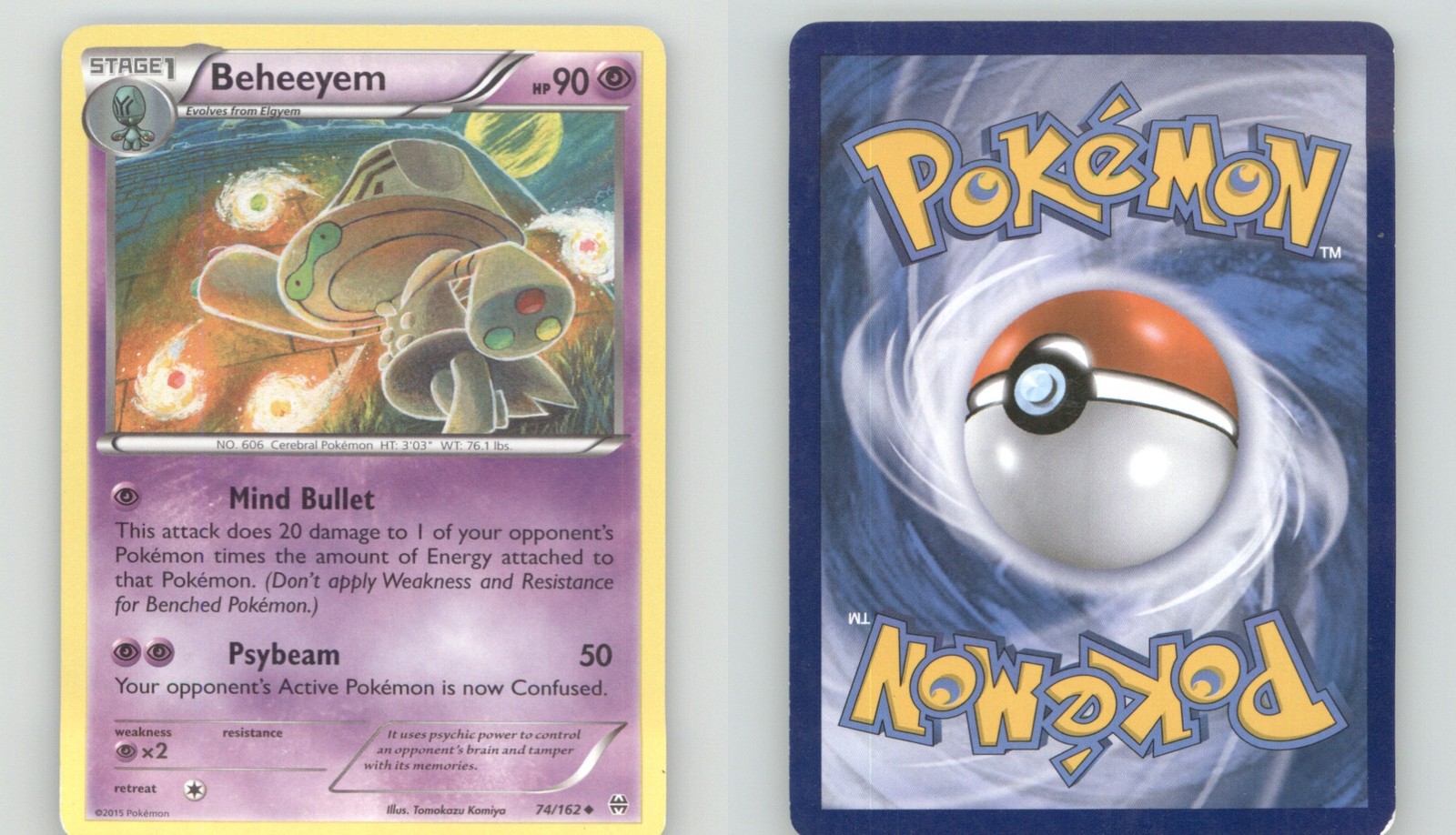 BEHEEYEM 74/162 UNCOMMON BREAKTHROUGH POKEMON LIGHTLY PLAYED