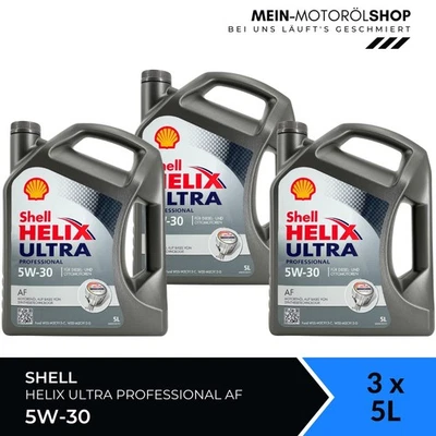 Olio motore Shell Helix Ultra Professional AF 5W-30 Ford API SL 3x5 litri = 15 litri
