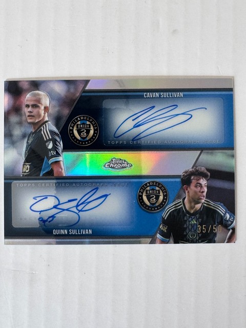 DUAL AUTO 35/50 CAVAN SULLIVAN QUINN TOPPS CHROME MLS 2025-26 ROOKIE #DA-SS