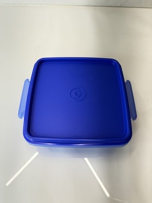 Vintage Tupperware Square Away Container with Sheer Lid Vintage Royal Blue New