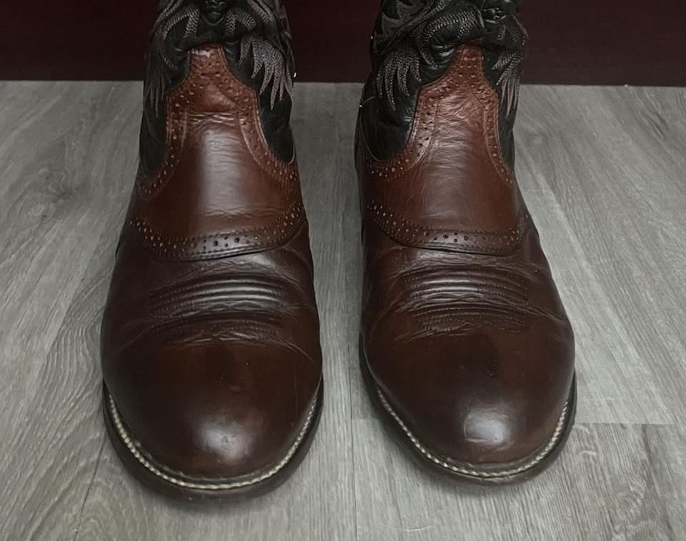 Botas caubói masculinas Ariat couro marrom grão integral tamanho 9,5 D - Imagem 4 de 4
