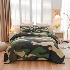 Playful Camouflage Twin Bedding Set, Comforter and Pillow Shams Included