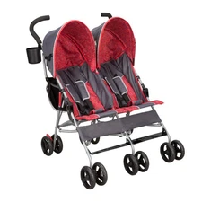 Delta Children LX Side by Side Stroller - Recline, Storage, Compact Fold, Grey