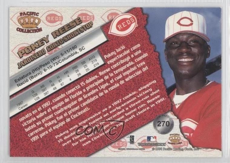 1998 Pacific Crown Collection Red Threatt Pokey Reese #270 - Image 2 of 2