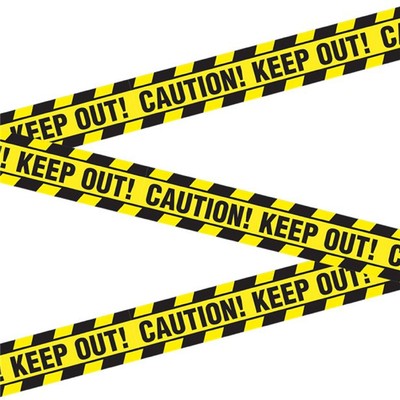 Halloween Yellow Black Caution Tape Party House Garden Spooky