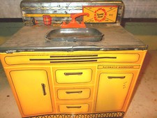 Sunny Suzy Tin Sink w/ Orange Plastic Faucet w/ Automatic Dishwasher -Toy