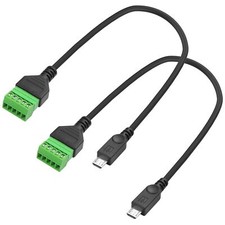 Micro USB Male to 5 Pin Screw Terminal Block Connector AdapterMicro USB to 5P...