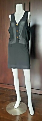 YVES SAINT LAURENT *LOGO*RIVE GAUCHE*ITALY*LADIES  DRESS*SZ LARGE( FRENCH)*BLK