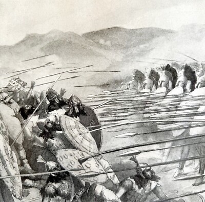 Plataea Expulsion Of Persians From Greece 1913 Plate Print 2 Page History DWAA15
