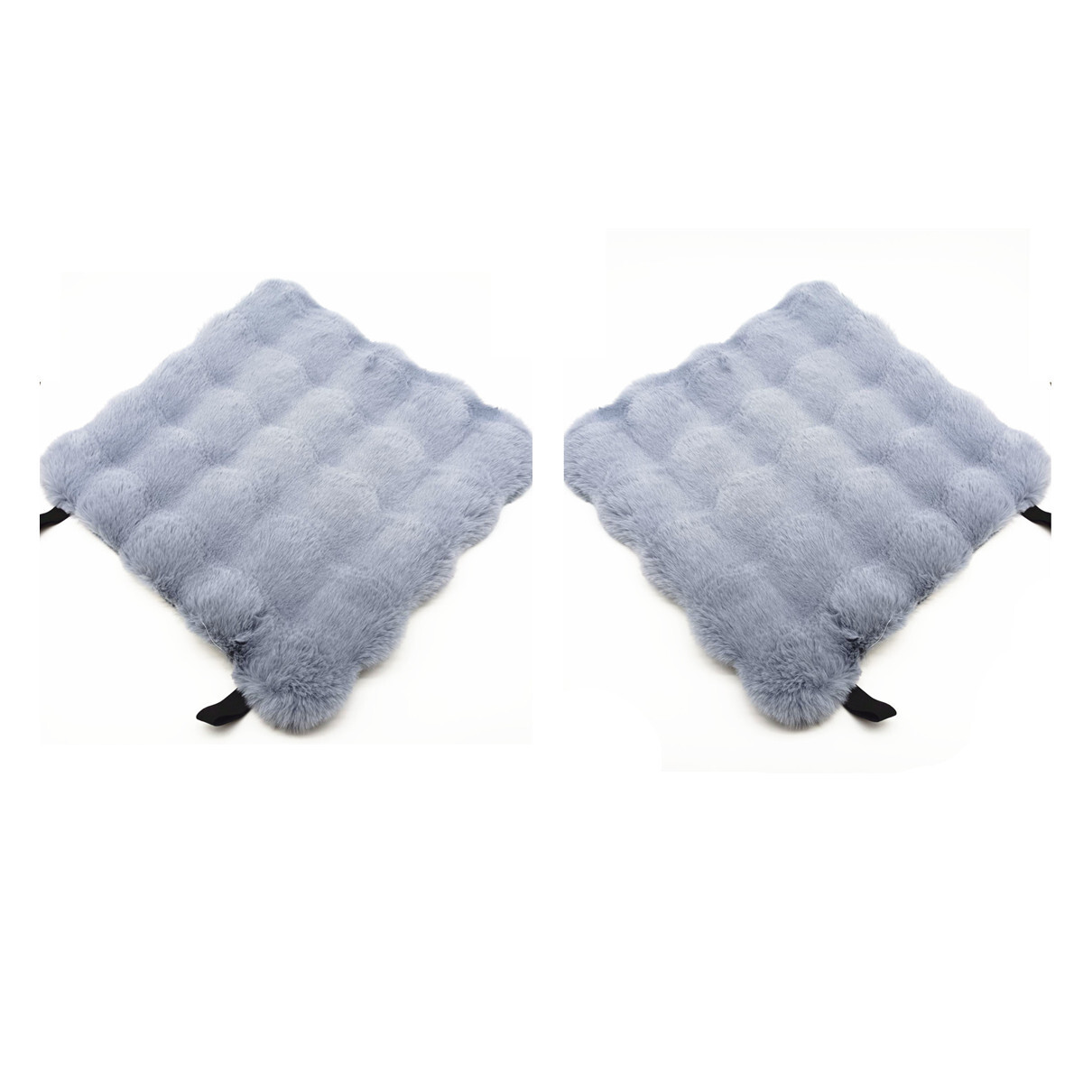 Winter Car Seat Cover Pad Protector Plush Warm Chair Cushion Soft Gray Mat 2Pcs