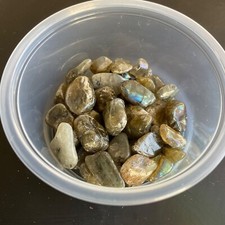 LABRADORITE 25 grams Gem Stones Small Tumbled Glass Vial Craft Intuition  READ