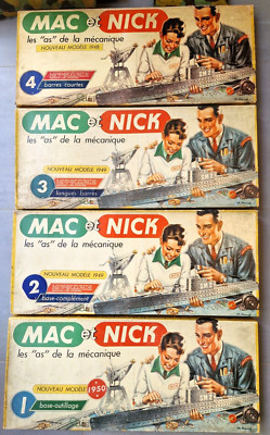 4 Coffrets Mac Et Nick – Jeu De Construction Tôle – Années 40 – France