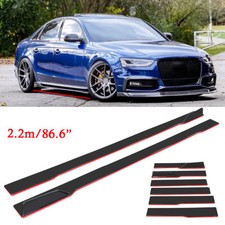 For Audi A4 A5 A6 A7 A8 86.6" Side Skirts Splitter Rocker Panel Lip Body Kit Red