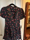 BRAND NEW ZARA BLACK AND RED ROSES ROMPER SZ S — photo 6
