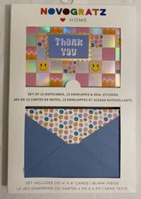 Novogratz Home Set Of 12 Thank You Notecards & Envelopes 4” x 6” NEW
