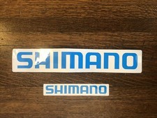 New-Old-Stock Two 2 SHIMANO Stickers - Window Decals 17" x 3"  8.5  X 1.5  
