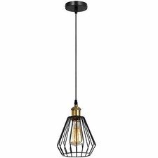 Vintage Industrial Metal Ceiling Light Hanging Pendant Lamp 3 Way Lamp Wire Cage