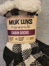 Muk Luks Women's Fuzzy Chenille Plush Lined Cabin Socks 2-Pack Size L/XL-New