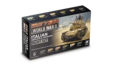 70209 WW2 Italian Armour and Infantry Vallejo Paint Set Flames of