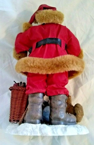 11 inch Traditional Santa Animal Lover with Squirrel and Rabbit Ceramic - Picture 3 of 11