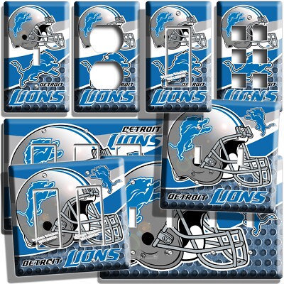 DETROIT LIONS FOOTBALL TEAM LIGHT SWITCH OUTLET WALL PLATE MAN CAVE SPORT HD ART