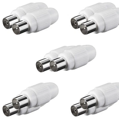 IEC Stecker + Kupplung 5 paar ing 10 Stück KOAX TV Antennen Kabel Buchse Koaxial
