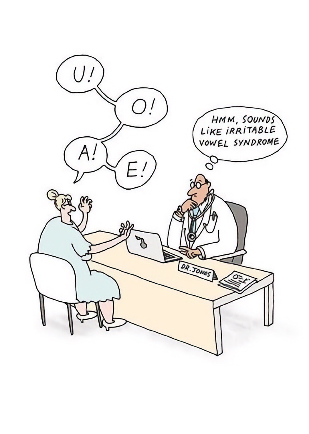 Funny Birthday Card Sounds Like Irritable Vowel Syndrome Humour Joke Male Female