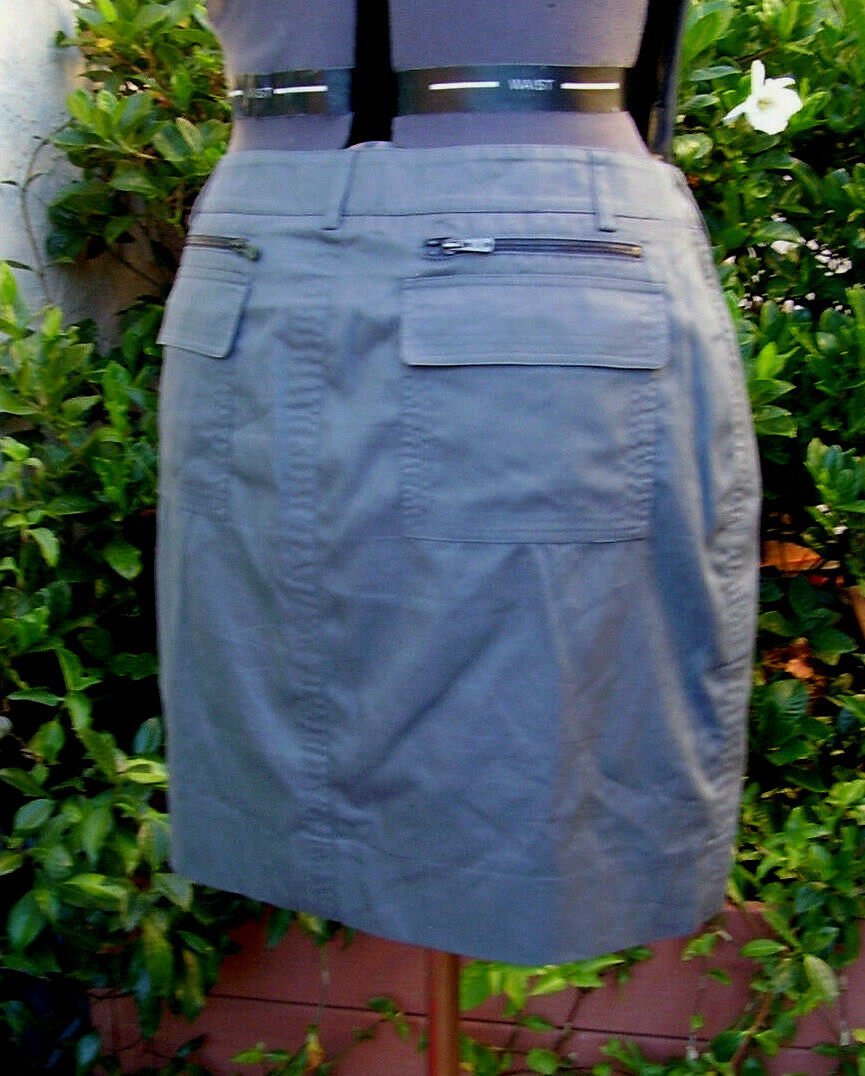 Gonna a tubino Yves Saint Laurent Rive Gauche vintage XL anni 90 grigia tasche fresche nuova senza etichette