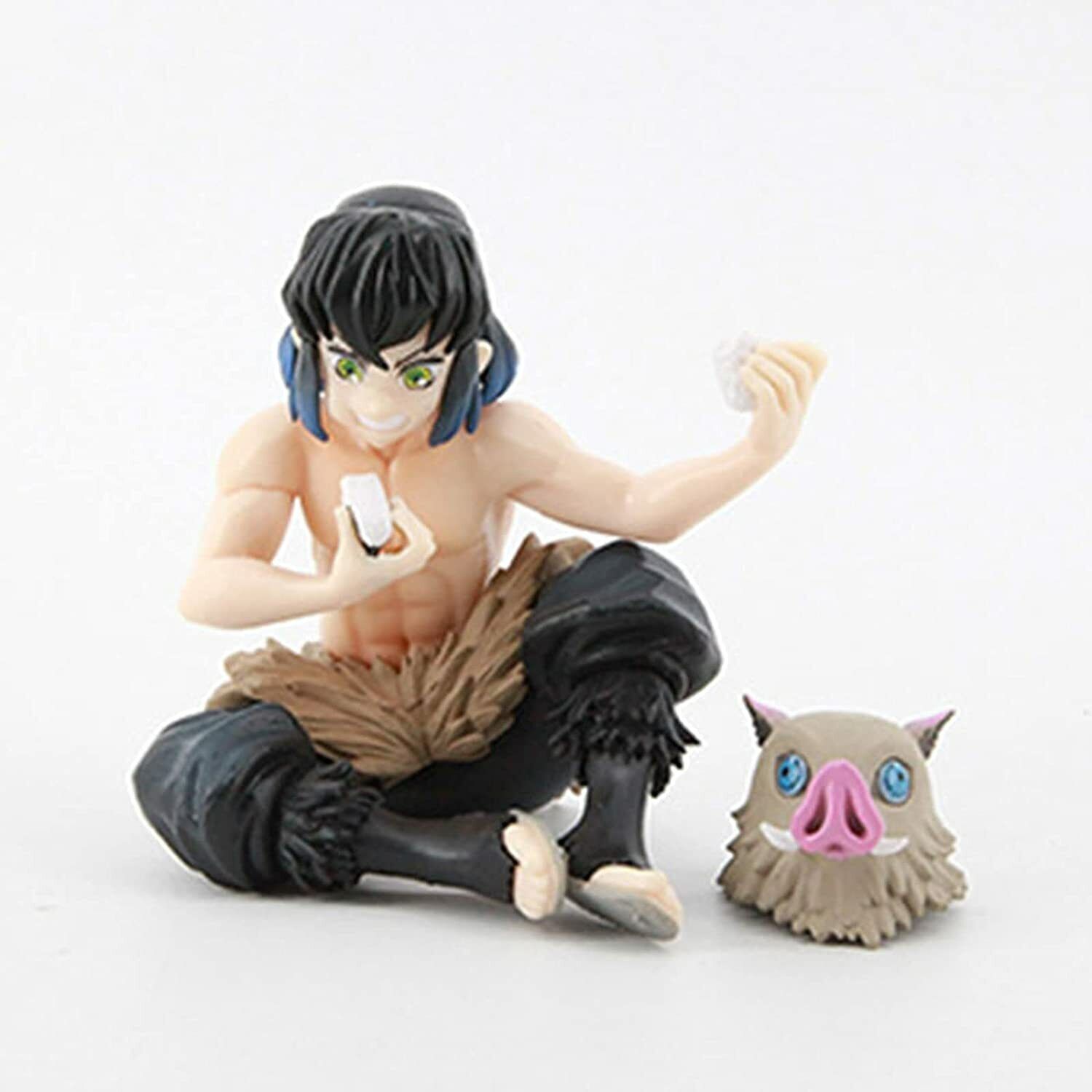 Naa Anime Demon Slayer Tanjirou Eat Rice Balls Cute Sitting Ver PVC Action  Figure Shinob Zenitsu Kanao Inosuke Nezuko Figure Toy