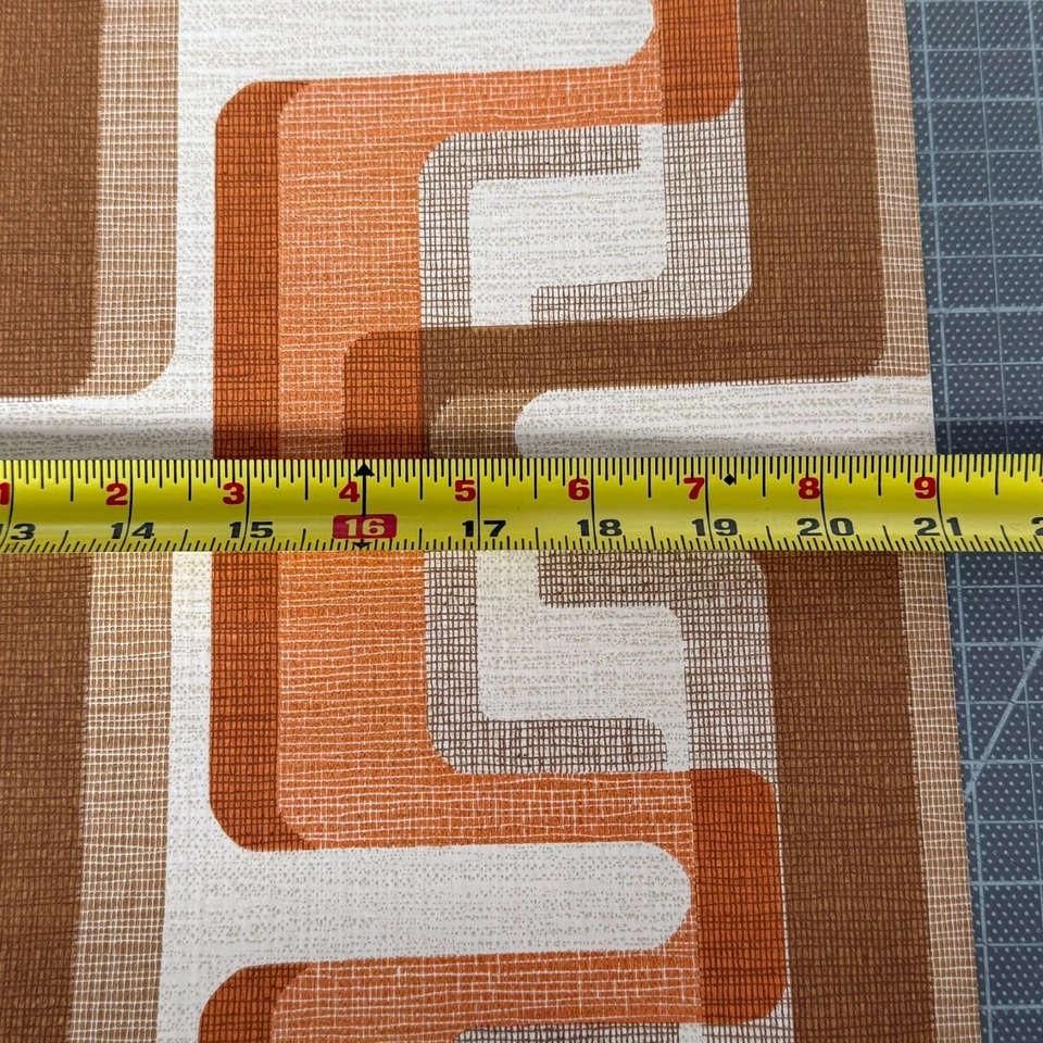 Papel Pintado Geométrico Mod Vintage Años 60 Prop Fabuloso Naranja Ocre Estilo Panton Foto 2 de 2