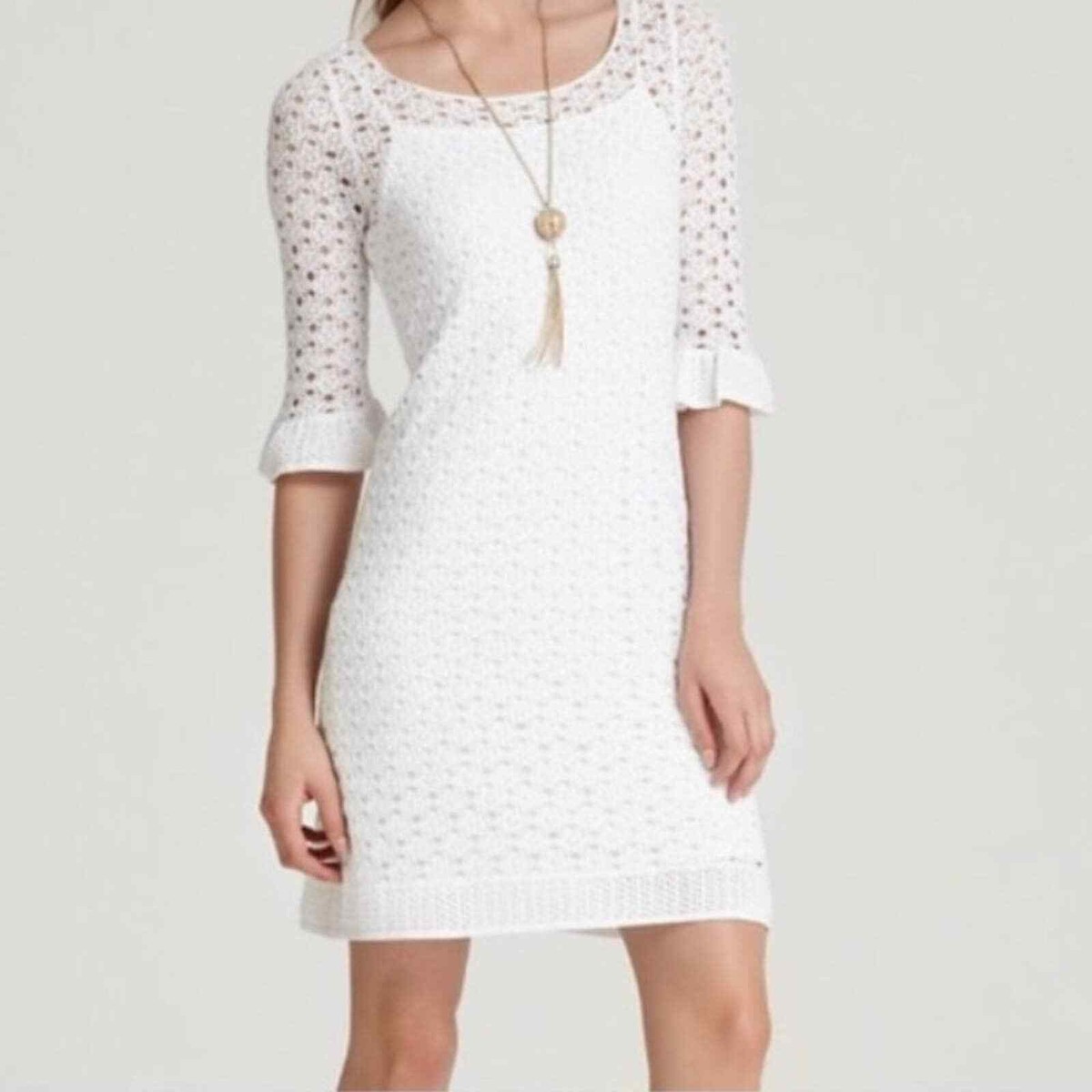 Lilly Pulitzer White Crochet Shauna Dress Women's Size S
