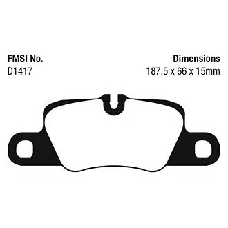 EBC DP41858R Yellowstuff Rear Brake Pads for 2010-2017 Porsche Panamera - Изображение 3 из 4