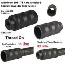 Aluminum 5/8X24 TPI Sound Forwarder Tube Muzzle Brake For .308 .300 7.62