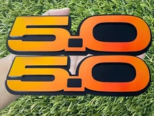 5.0 Emblem Badges Set of (2) Racing Aggressive Color Changing With Black Dot New