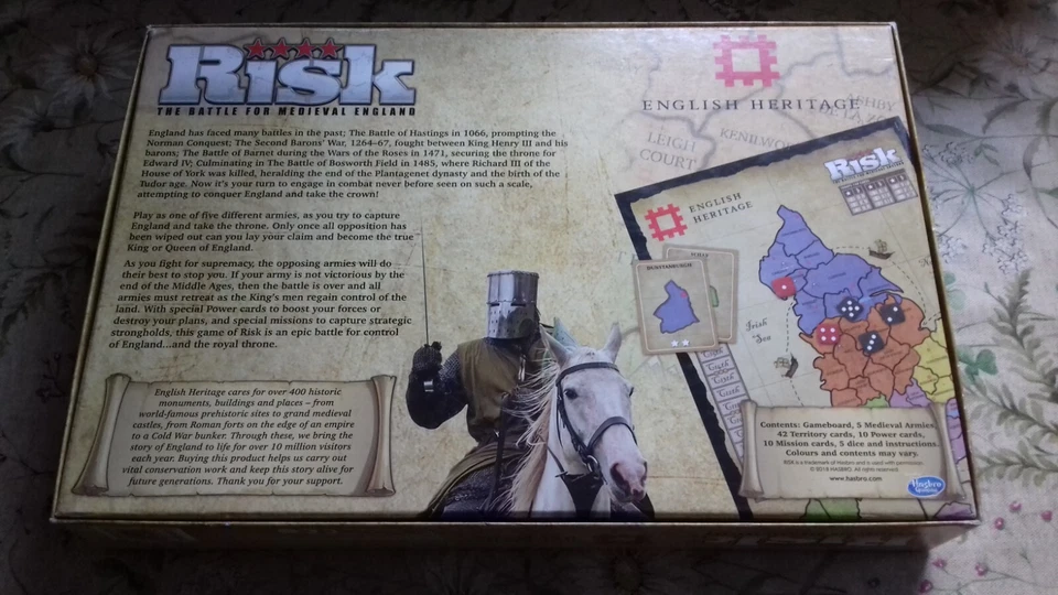 ULTRA RARE FACTORY SEALED HASBRO RISK - THE BATTLE FOR MEDIEVAL ENGLAND - Image 2 of 2