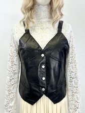 New Women  s Genuine Lambskin Leather Vest Size S / Or Body Bust Within 36.5  