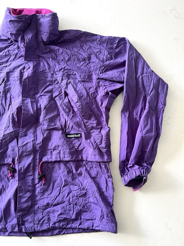 Vintage 80s / 90s Montbell Nylon Jacket Shell Coat - Purple Teal Pink - Size L - Bild 3 von 18