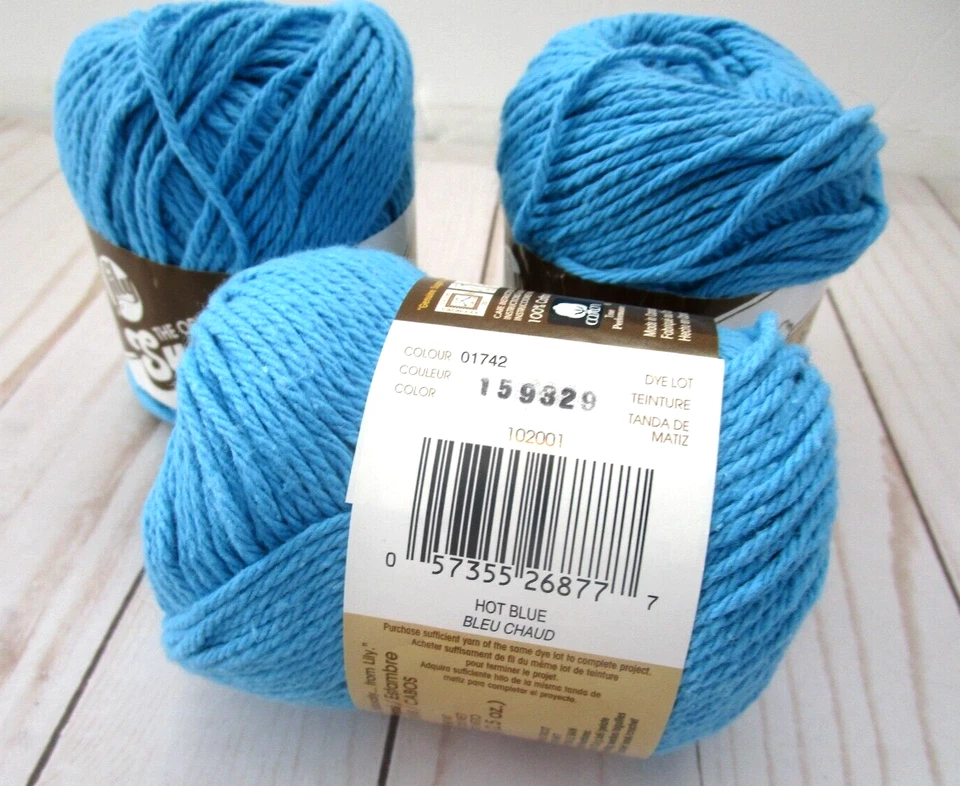 Lily Sugar'n Cream Yarns Hot Blue Lot (3-in-pack) - Image 4 of 4