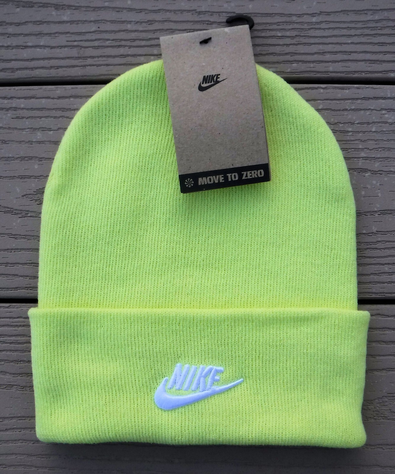 NWT NIKE Peak Tall Cuff Futura Adult Knit Beanie Hat-OSFM Ret@$30 BRIGHT YELLOW